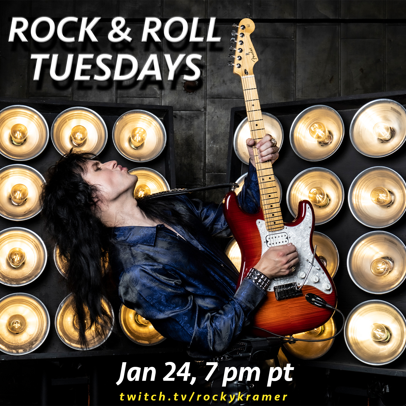 Rocky Kramer’s Rock & Roll Tuesdays Presents “Lights, Camera, Action!” On Tuesday January 24th, 2023 7 PM PT on Twitch