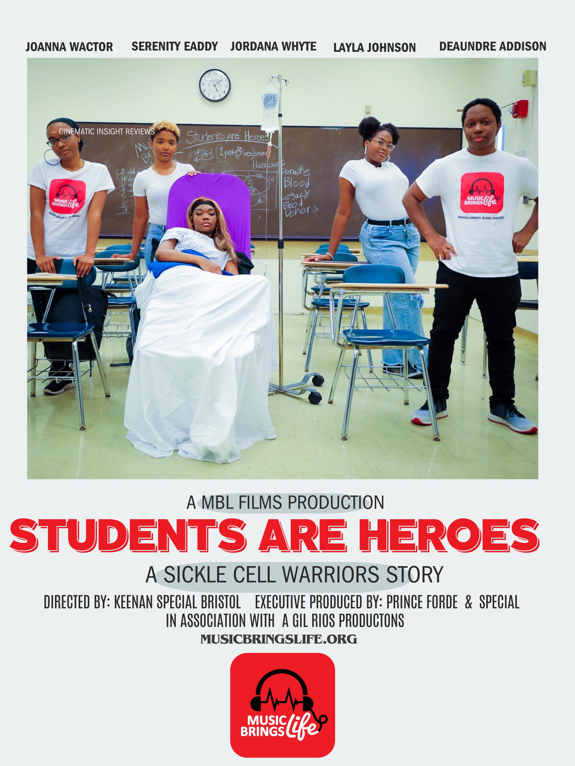 “STUDENTS ARE HEROES: A Sickle Cell Warrior’s Story” By “Music Brings Life” Streaming September 27th, 2024